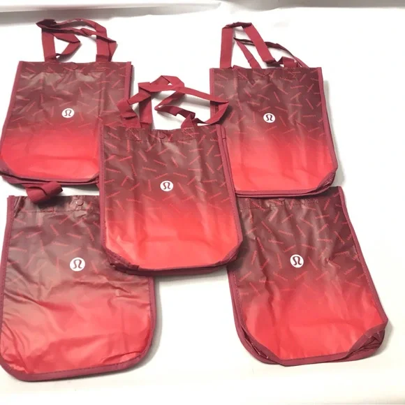 Lot of 5 Lululemon 2022 Reusable Holiday Shopping Tote Bag Ombré Pattern… - Picture 4 of 4